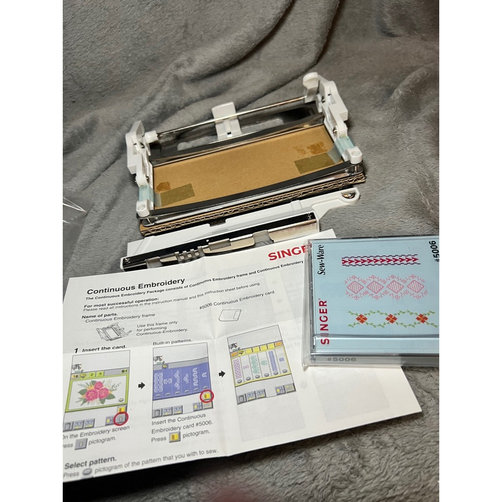 Singer Continuous Embroidery Frame Sew-Ware Card 5006 XL-5000 XL-6000 New